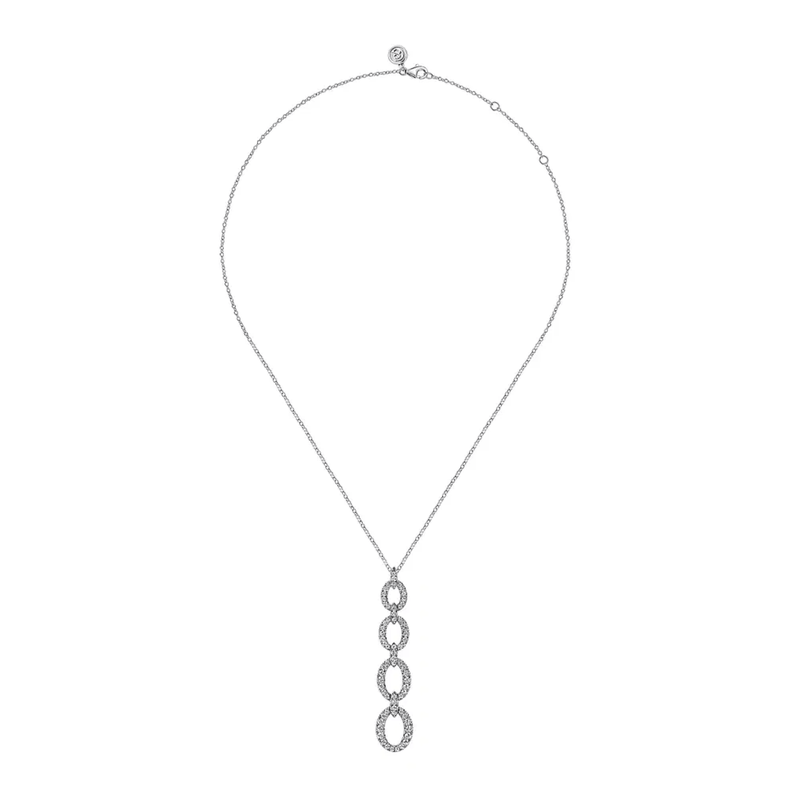 Gabriel & Co. Graduating Diamond Oval Link Drop Pendant Necklace-Gabriel & Co. Graduating Diamond Oval Link Drop Pendant Necklace - NK7706W45JJ