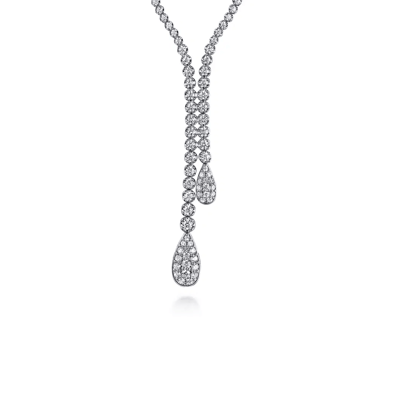 Gabriel & Co. Graduating Diamond Y Necklace-Gabriel & Co. Graduating Diamond Y Necklace - NK7692W45JJ
