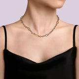 Gabriel & Co. Link Chain Necklace with Oval Stations-Gabriel & Co. Link Chain Necklace with Oval Stations - NK7144-17Y4JJJ