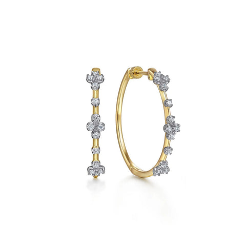 Gabriel & Co. Prong Set Round Classic Diamond Hoop Earrings 30mm-Gabriel & Co. Prong Set Round Classic Diamond Hoop Earrings 30mm - EG15004Y45JJ