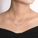 Gabriel & Co. Round and Baguette Diamond Curved Bar Necklace-Gabriel & Co. Round and Baguette Diamond Curved Bar Necklace - NK5791W45JJ