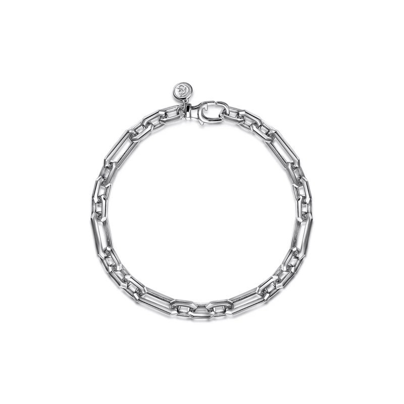 Gabriel & Co. Sterling Silver Hollow Figaro Chain Bracelet-Gabriel & Co. Sterling Silver Hollow Figaro Chain Bracelet TBM2035-85SVJJJ