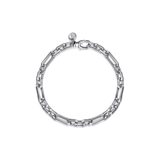 Gabriel & Co. Sterling Silver Hollow Figaro Chain Bracelet-Gabriel & Co. Sterling Silver Hollow Figaro Chain Bracelet TBM2035-85SVJJJ