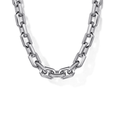 Gabriel & Co. Sterling Silver Solid Faceted Men's Link Chain Necklace-Gabriel & Co. Sterling Silver Solid Faceted Men's Link Chain Necklace NKM7350-22SVJJJ