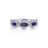 Gabriel & Co. Twisted Diamond Rows and Sapphire Marquise Stones Ring-Gabriel & Co. Twisted Diamond Rows and Sapphire Marquise Stones Ring - LR50257W45SA