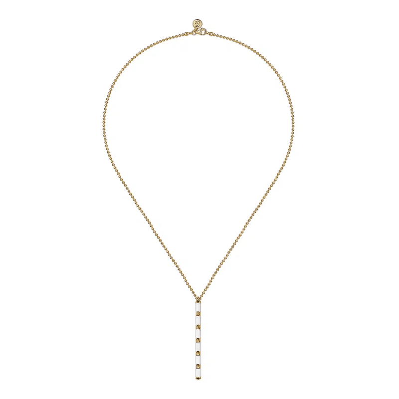 Gabriel & Co. Vertical Bar Necklace with White Enamel-Gabriel & Co. Vertical Bar Necklace with White Enamel - NK7680E9Y4JJJ