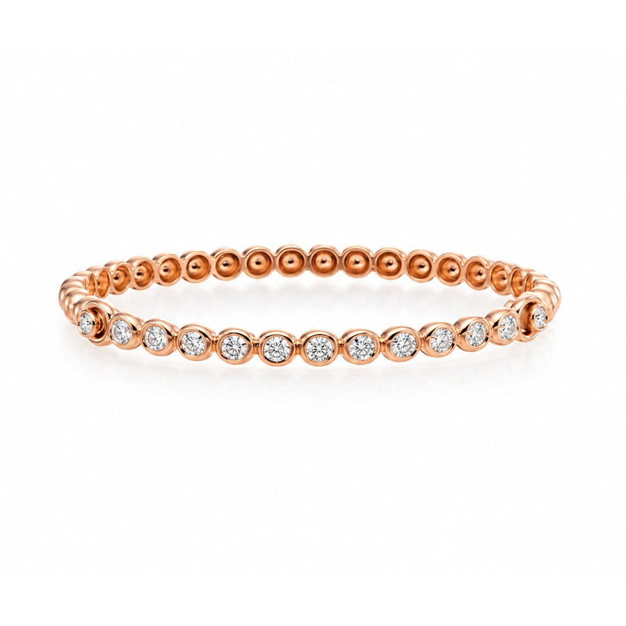 Gumuchian Bezel-Set Diamond Halfway Beaded Bangle