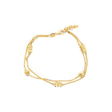 Heart and Ribbon Yellow Gold Bracelet-Heart and Ribbon Yellow Gold Bracelet - 8BKEY02909