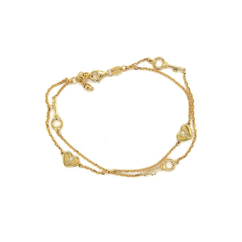 Heart Locket and Key Charm Bracelet-Heart Locket and Key Charm Bracelet - 8BKEY02927