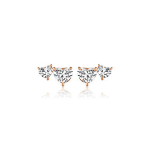 Heart-shaped Diamond Stud Earrings-Heart - shaped Diamond Stud Earrings - 54876