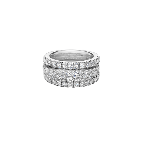 Hearts On Fire Grace Triple Row Small Dome Ring-Hearts On Fire Grace Triple Row Small Dome Ring UU2450-W