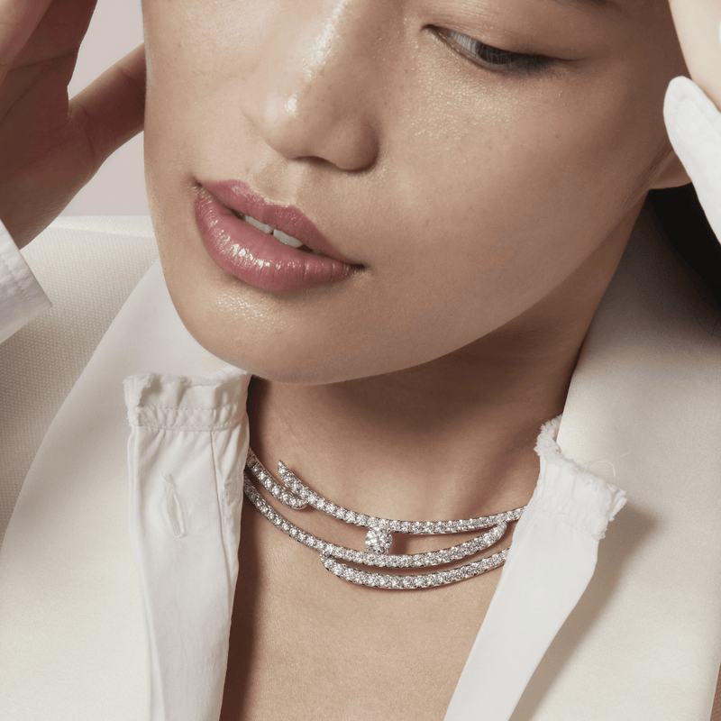 Hearts On Fire Vela French Cut Pavé Collar-Hearts On Fire Vela French Cut Pavé Collar UU27818