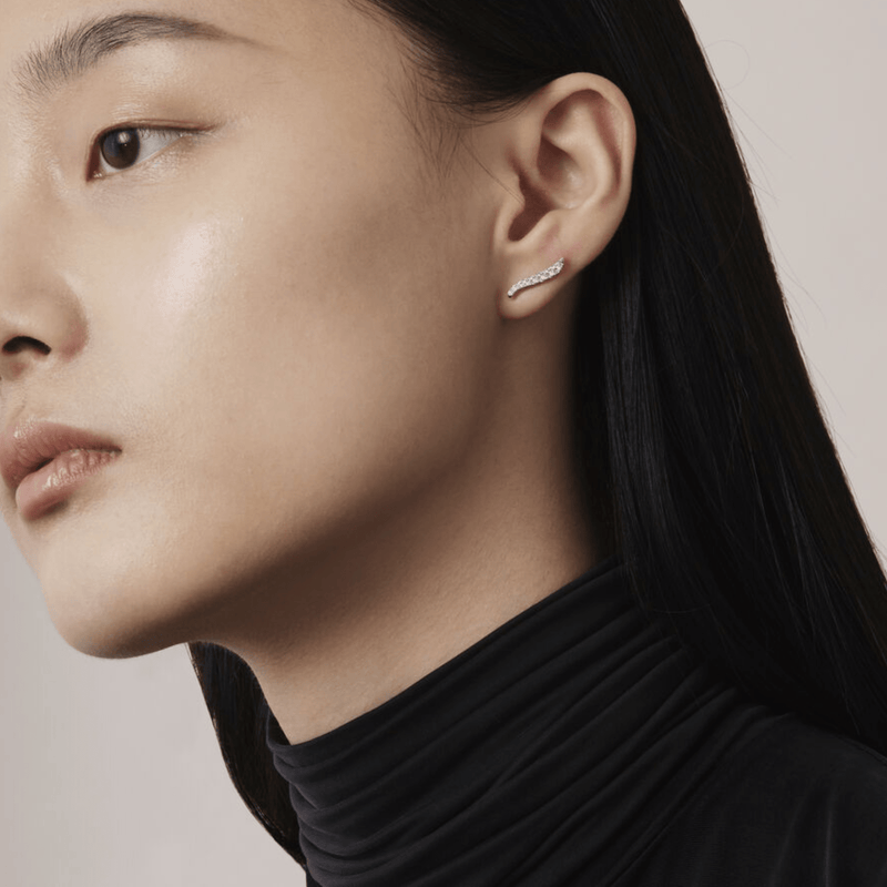 Hearts On Fire Vela French Cut Pavé Diamond Climber Earrings-Hearts On Fire Vela French Cut Pavé Diamond Climber Earrings - UU29048WGHV025