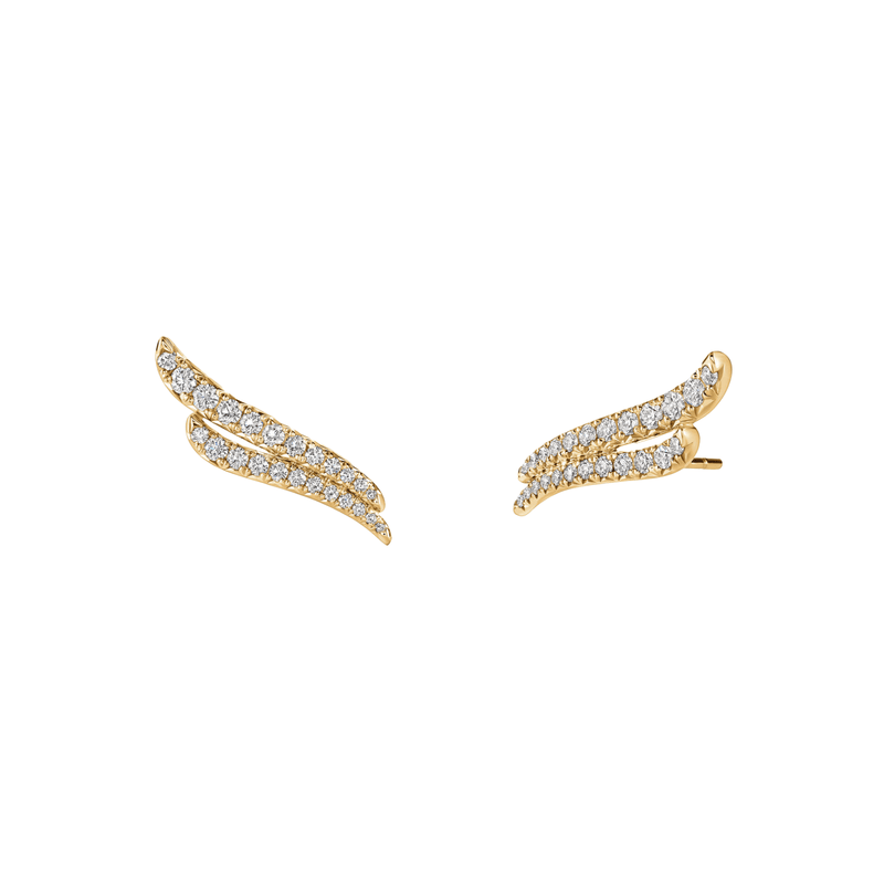 Hearts On Fire Vela French Cut Pavé Double Row Diamond Climber Earrings-Hearts On Fire Vela French Cut Pavé Double Row Diamond Climber Earrings - UU28038YGHV045