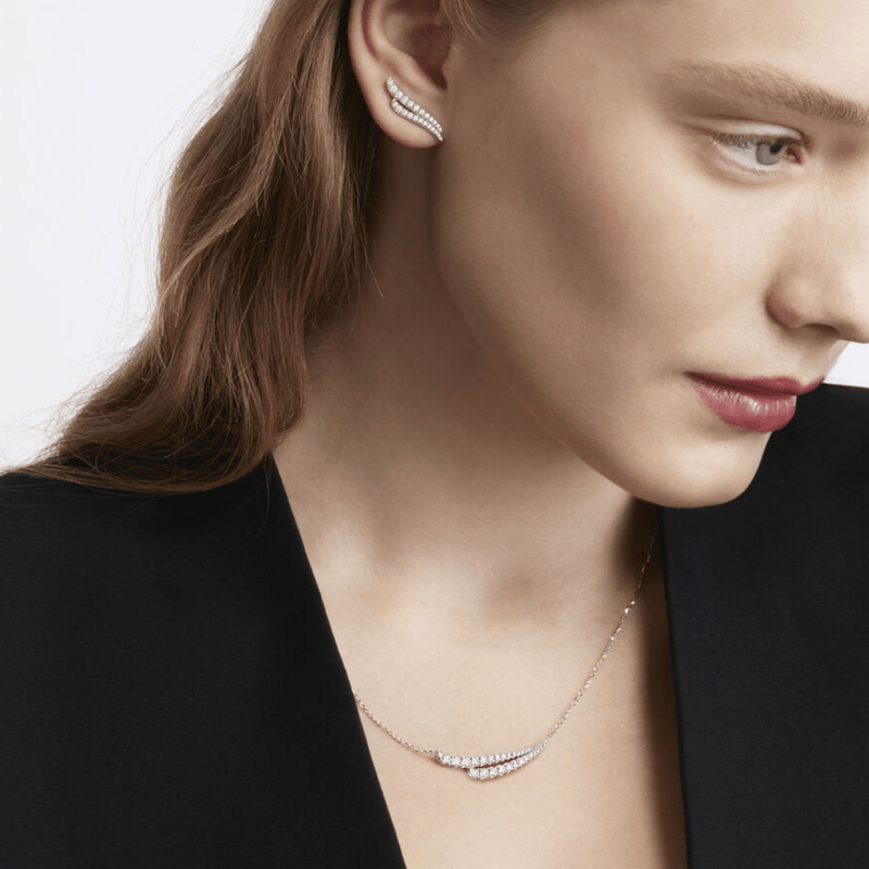 Hearts On Fire Vela French Cut Pavé Double Row Diamond Climber Earrings-Hearts On Fire Vela French Cut Pavé Double Row Diamond Climber Earrings - UU28038YGHV045