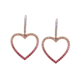 Pink Sapphire and Diamond Heart Earrings-Hearts Shaped Pink Sapphire Diamond Earrings - SETIJ00927