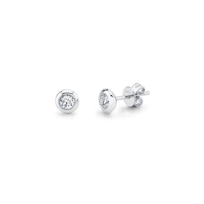 Shy Creation Diamond Bezel Stud Earrings 0.40 CT-Shy Creation Diamond Bezel Stud Earrings 0.40 CT - SC55012546