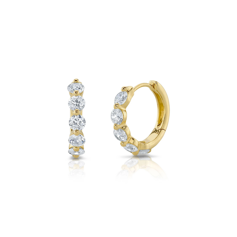 Shy Creation Diamond Huggie Earrings 0.92 CT-Shy Creation Diamond Huggie Earrings 0.92 CT - SC55023230V2