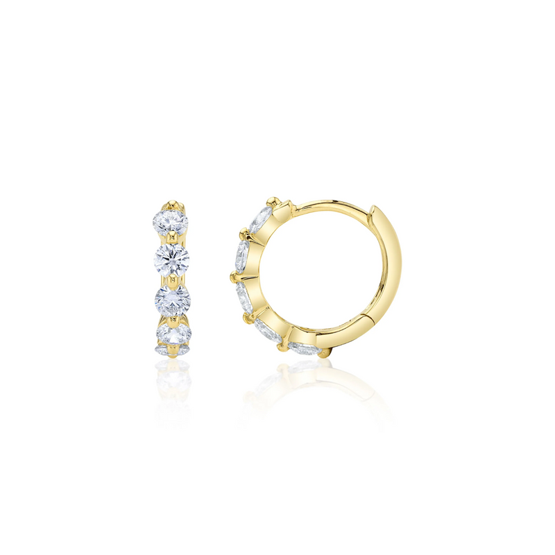 Shy Creation Diamond Huggie Earrings 0.92 CT-Shy Creation Diamond Huggie Earrings 0.92 CT - SC55023230V2