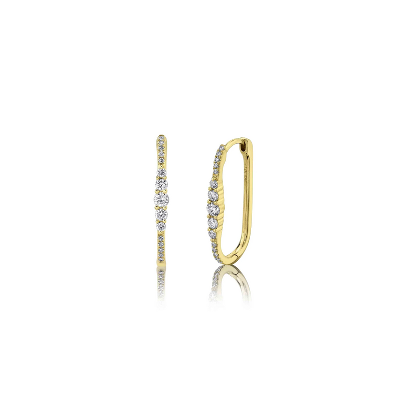 Shy Creation Diamond Oval Hoop Earrings 0.29 CT-Shy Creation Diamond Oval Hoop Earrings 0.29 CT - SC55022231H0.80