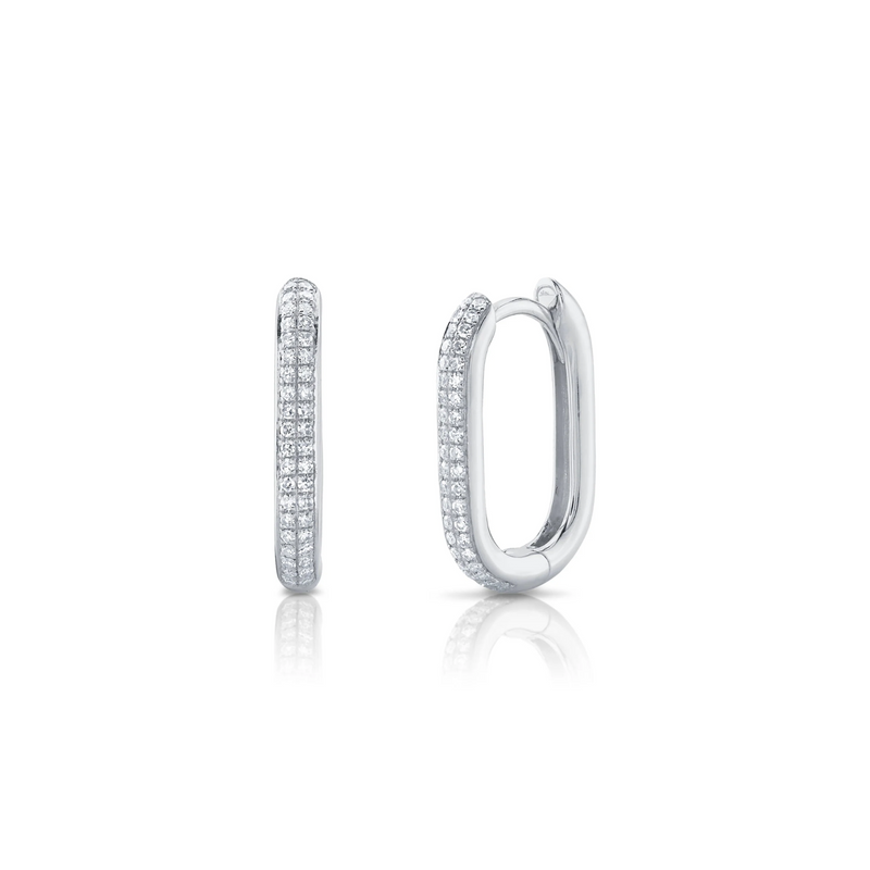 Shy Creation Diamond Oval Hoop Earrings 0.18 CT-Shy Creation Diamond Oval Hoop Earrings 0.18 CT - SC55023238H0.65