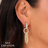 Shy Creation Diamond Oval Earrings 2.59 CT-Shy Creation Diamond Oval Earrings 2.59 CT - SC55025754V2