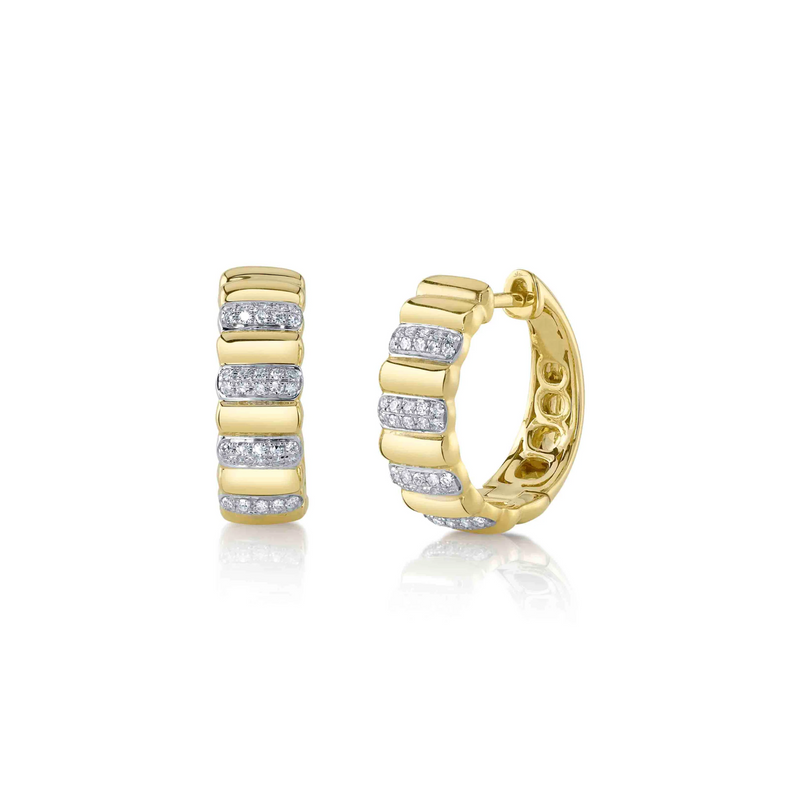 Shy Creation Diamond Hoop Earrings 0.17 CT-Shy Creation Diamond Hoop Earrings 0.17 CT - SC55026057RDD0.60