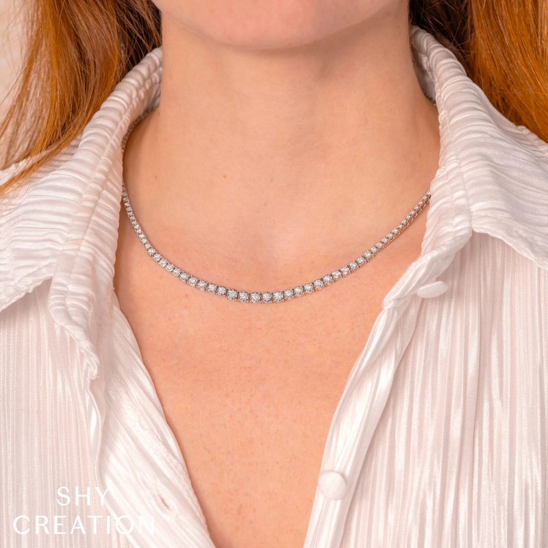 Shy Creation Diamond Tennis Necklace 2.49 CT-Shy Creation Diamond Tennis Necklace 2.49 CT - SC55005140V7