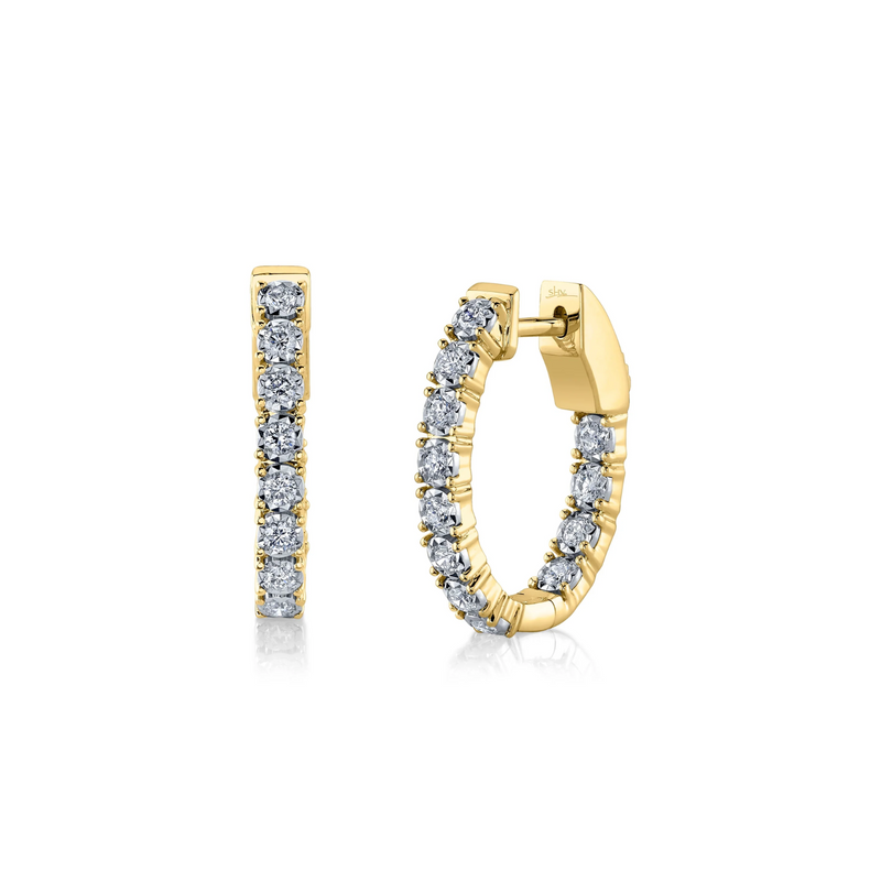 Shy Creation Diamond Oval Hoop Earrings 0.47 CT-Shy Creation Diamond Oval Hoop Earrings 0.47 CT - SC55009479H0.75