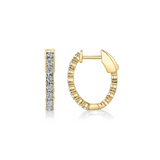 Shy Creation Diamond Oval Hoop Earrings 0.47 CT-Shy Creation Diamond Oval Hoop Earrings 0.47 CT - SC55009479H0.75