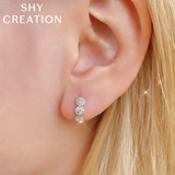 Shy Creation Diamond Huggie Earrings 0.37 CT-Shy Creation Diamond Huggie Earrings 0.37 CT - SC55002490