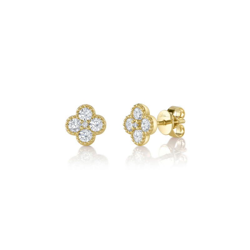 Shy Creation Diamond Clover Stud Earrings 0.66 CT-Shy Creation Diamond Clover Stud Earrings 0.66 CT - SC55025665