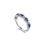 Gabriel & Co. Diamond and Sapphire Twisted Ring-Gabriel & Co. Diamond and Sapphire Twisted Ring LR52021W45SSA