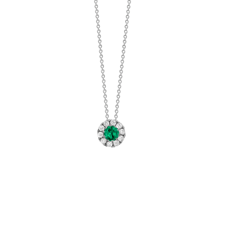 Emerald Diamond Necklace-Emerald Diamond Necklace ENSPK00158