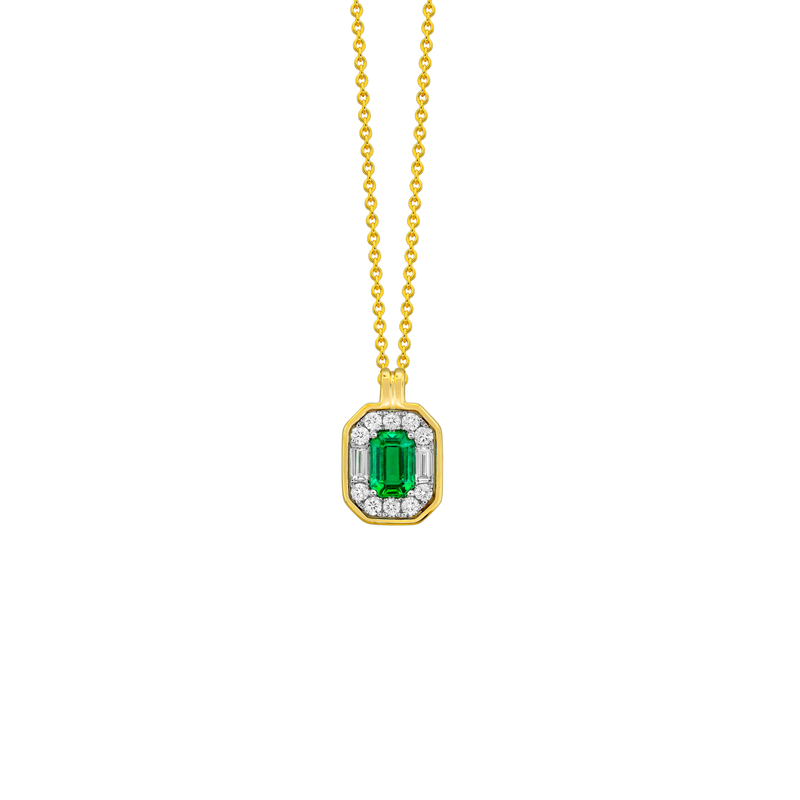 Emerald Diamond Necklace-Emerald Diamond Necklace ENSPK00141