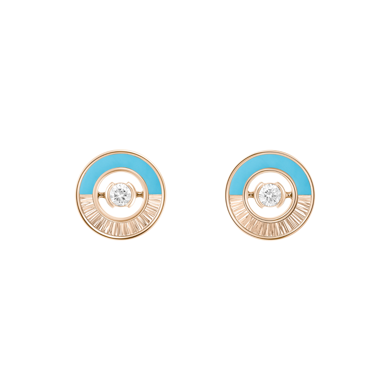 Piaget Possession Turquoise Diamond Earrings-Piaget Possession Turquoise Diamond Earrings