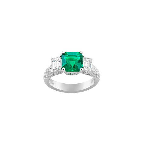 Emerald Diamond Ring-Emerald Diamond Ring