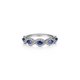 Gabriel & Co. Diamond and Sapphire Twisted Ring-Gabriel & Co. Diamond and Sapphire Twisted Ring LR52021W45SSA
