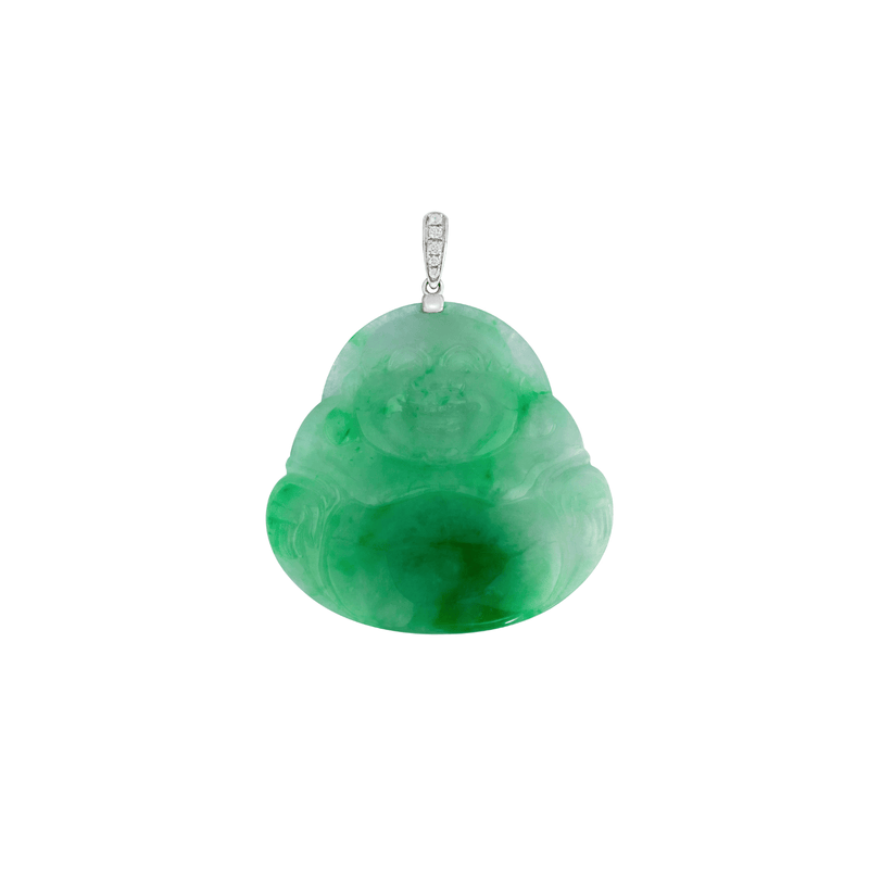 Jade Buddha Diamond Pendant-Jade Buddha Diamond Pendant - OPNEL00471