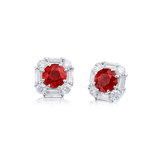 JB Star Platinum Ruby Diamond Earrings-JB Star Platinum Ruby Diamond Earrings 1621/019