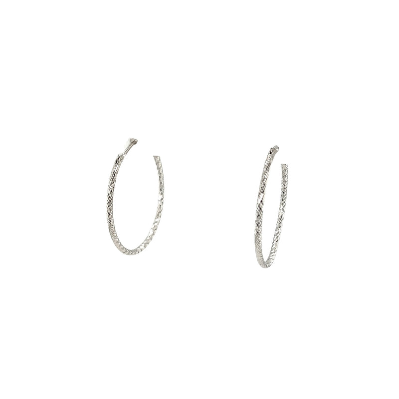 Medium Gold Hoop Earrings with Diamond Cut-Medium Gold Hoop Earrings with Diamond Cut - 8EKEY02749