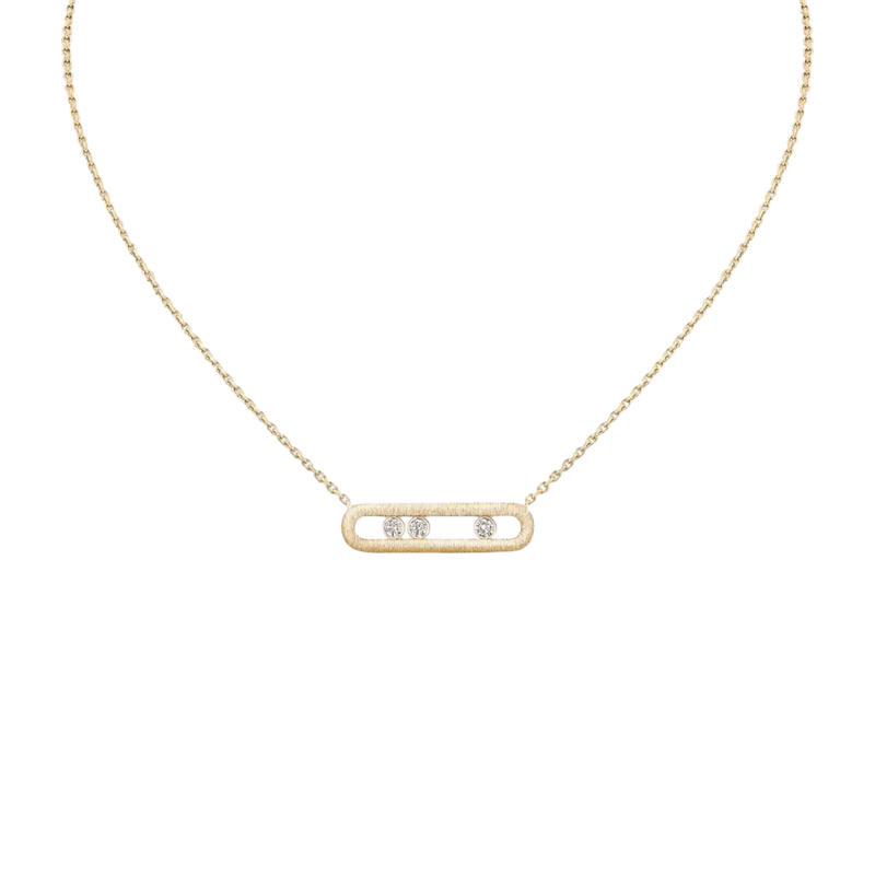 Messika Move Classique Ciselé Diamond Necklace-Messika Move Classique Ciselé Diamond Necklace - 14667 - YG