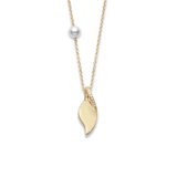 Mikimoto Akoya Cultured Pearl & Diamond Leaf Pendant-Mikimoto Akoya Cultured Pearl & Diamond Leaf Pendant - MPA10403ADXK