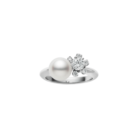 Mikimoto Akoya Cultured Pearl & Diamond Ring-Mikimoto Akoya Cultured Pearl & Diamond Ring - MRQ10114ADXP0004