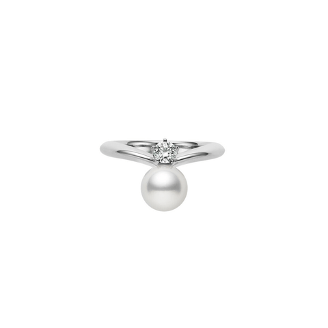 Mikimoto Akoya Cultured Pearl & Diamond Ring-Mikimoto Akoya Cultured Pearl & Diamond Ring - MRQ10115ADXPR065