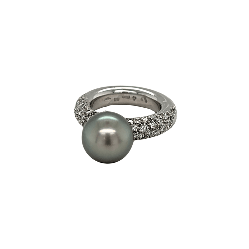 Mikimoto Black South Sea Pearl Diamond Ring-Mikimoto Black South Sea Pearl Diamond Ring - PRE550BDW2556