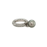 Mikimoto Black South Sea Pearl Diamond Ring-Mikimoto Black South Sea Pearl Diamond Ring - PRE550BDW2556