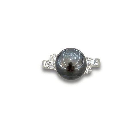 Mikimoto Black South Sea Pearl Diamond Ring-Mikimoto Black South Sea Pearl Diamond Ring PRM1069BDP