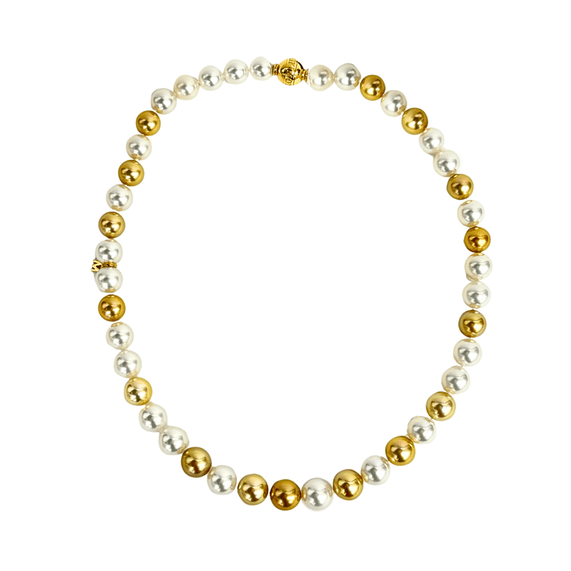 Mikimoto White and Golden South Sea Pearl Strand Necklace-Mikimoto White and Golden South Sea Pearl Strand Necklace - MNS10516ZRX04366