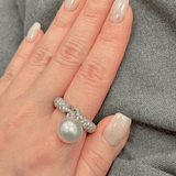 Mikimoto White South Sea Pearl Diamond Ring-Mikimoto White South Sea Pearl Diamond Ring - PRE550NDW2555